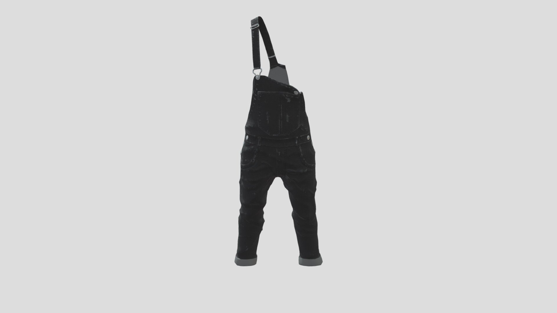 a clothing model of overalls. I decided to try and challange myself and unhook one strap - Distressed Overalls - Download Free 3D model by Cedsrender 3d model
