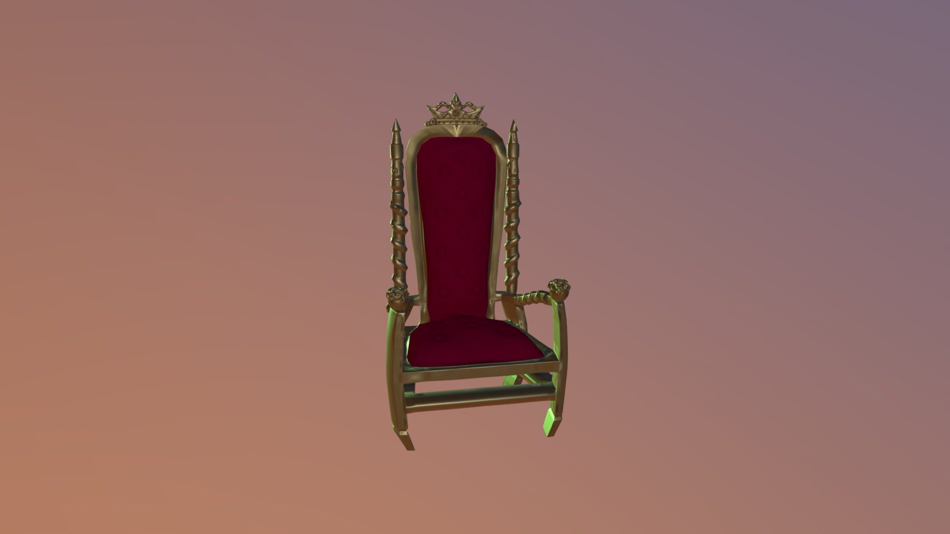 This was made as a throne, however it can be used as a fancy chair too. Just put it by the old medieval table! - Throne - 3D model by Ebgival 3d model