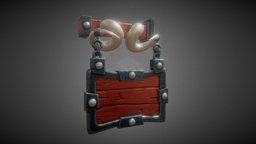 Stylized Tavern Sign drink, restaurant, prop, sign, tavern, props, game-ready, props-assets, substancepainter, game, gameasset, stylized, fantasy, gameready