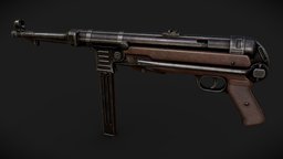 MP40 fps, shooter, unreal, mp40, firearm, battlefield, lopoly, w2, films, ue4, submachinegun, bpr, unity, game, weapons, war, smg, gameready