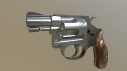 S&M revolver, old, weapon, lowpoly, gun, highpoly