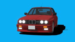 TOON Retro : BMW M3 E30 toon, bmw, retro, m3, e30, cars-vehicles, unity, low-poly, asset, game, car, stylized