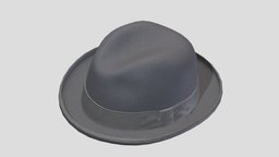 Homburg Hat Low Poly PBR Realistic