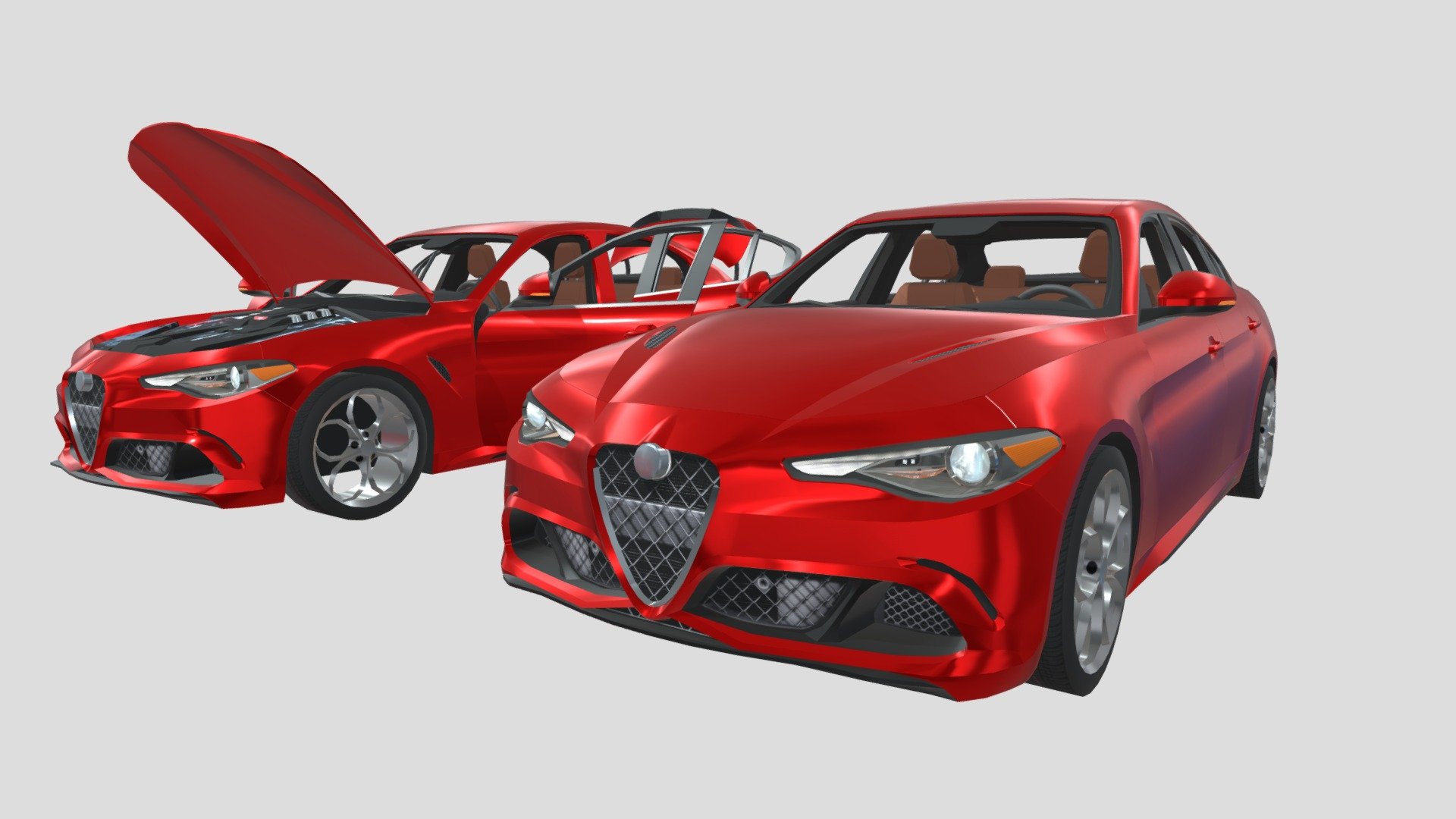 Alfa Romeo Giulia Quadrifoglio - 3D model by entervent 3d model