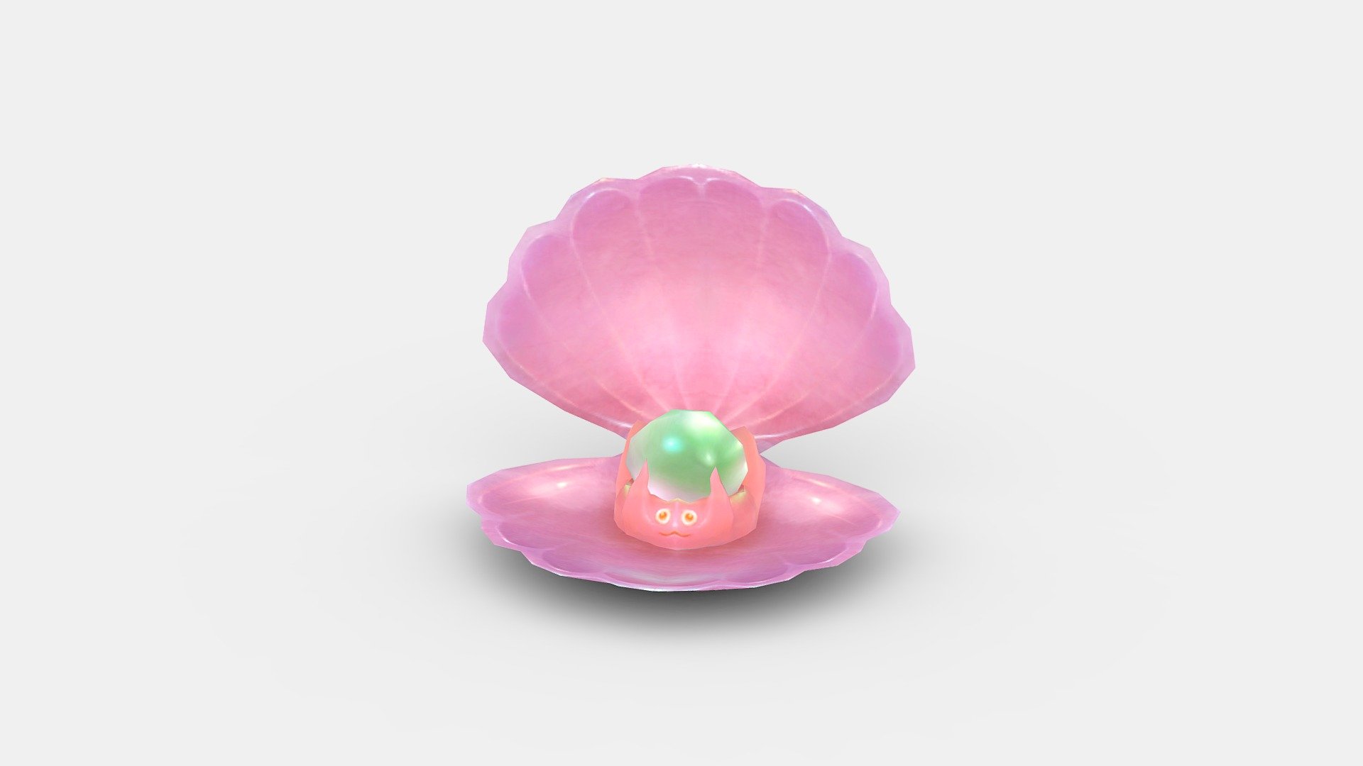 Cartoon pearl and  pink shell - mussels - Cartoon pearl and  pink shell - mussels - Buy Royalty Free 3D model by ler_cartoon (@lerrrrr) 3d model