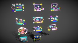 3D Button Collections5 icon, props, asset, building