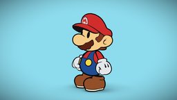 Paper Mario fanart, videogames, nintendo, unlit, papermario, outlineshading, gameart, mario