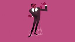 Soul Singer music, hair, suit, pose, singer, purple, audio, pink, soul, tie, perspective, stylised, glasses, microphone, fade, violet, cuffs, styalized, annette, substance, painter, maya, art, man, marnat
