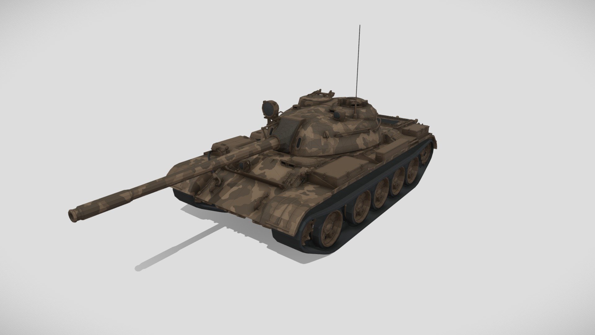 Low poly T-55 - 3D model by Egor Arefyev (@Misixinn) 3d model