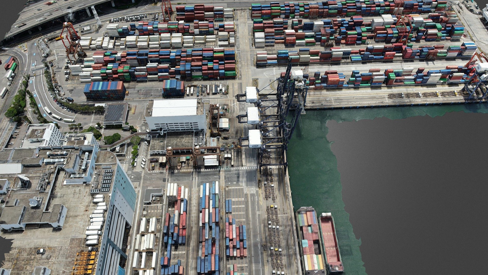 3D scan of the container terminal of Hong Kong 3d model
