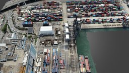 Container Terminal landscape, export, dock, vr, shipping, ar, cargoship, hongkong, cargo, ferry, terminal, trading, place, game, 3d, container
