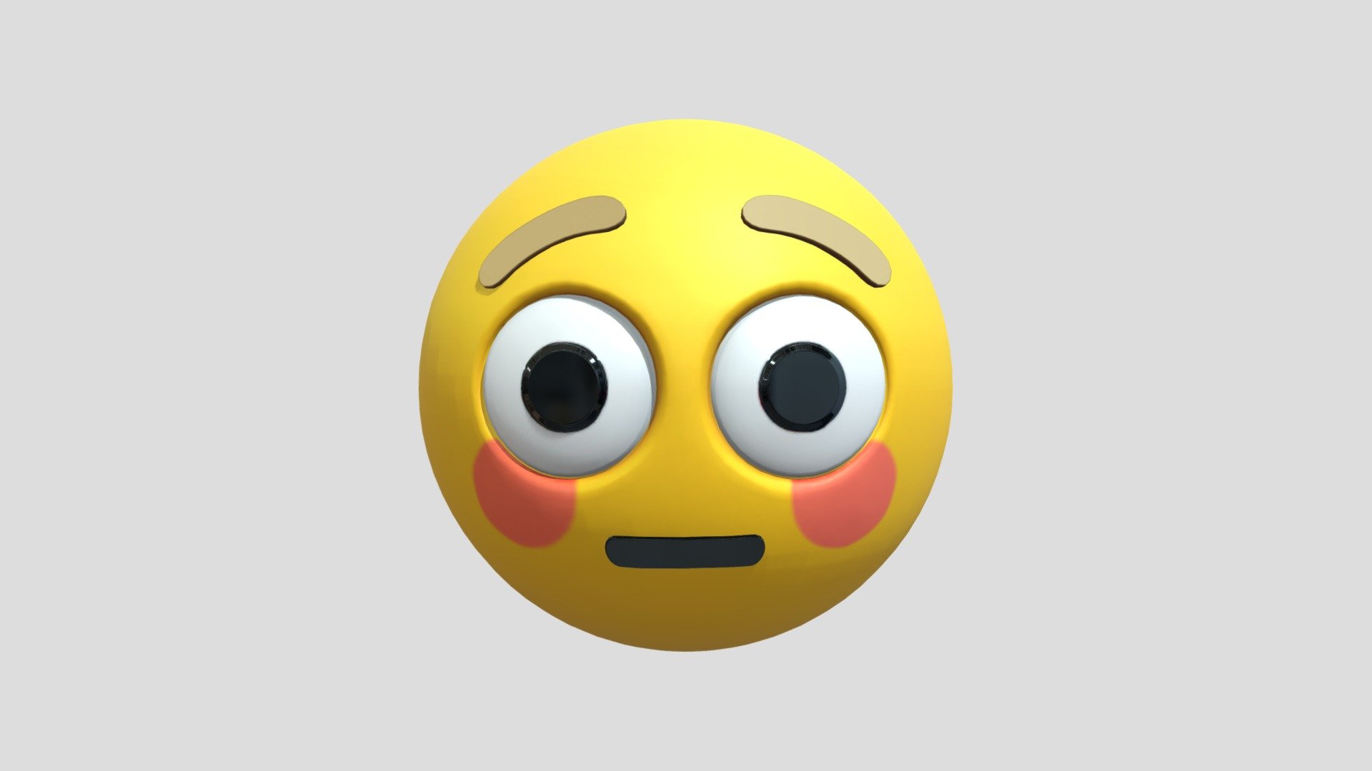 mi emoji de cara sonrojada, lo puedes encontrar en 3D Builder, en Paint 3D y en Visor 3D - Emoji de cara sonrojada - Download Free 3D model by normajanethmr 3d model