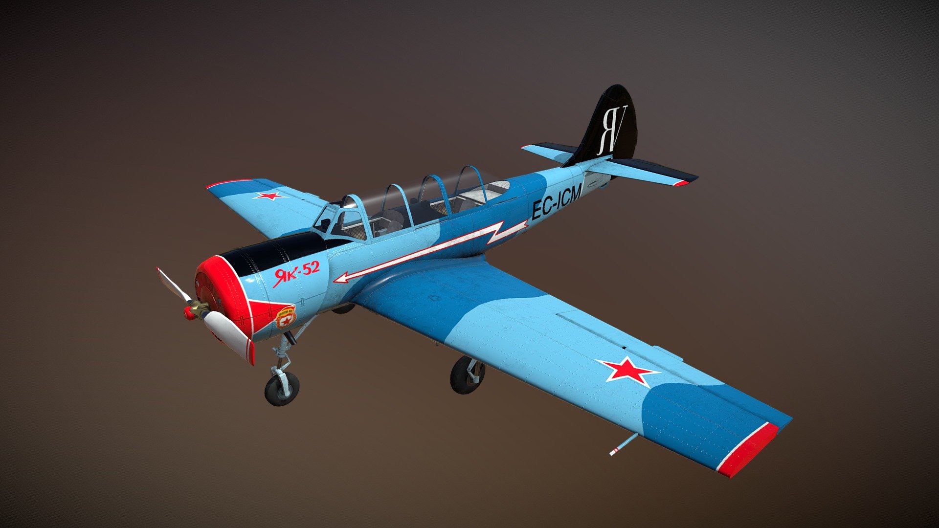 Avión YAK-52 cuya decoración está inspirada en uno de los aviones de la Asociación Jacob-52.

¡Enhorabuena por esos 25 años! - YAK-52 - 3D model by García Ávila, M. (@garcia.avila) 3d model
