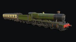 Steam locomotive GWR 4900 hall class train, railroad, locomotive, british, hall, railways, potter, express, passenger, hogwarts, mk1, steamer, gwr, steam, 4900