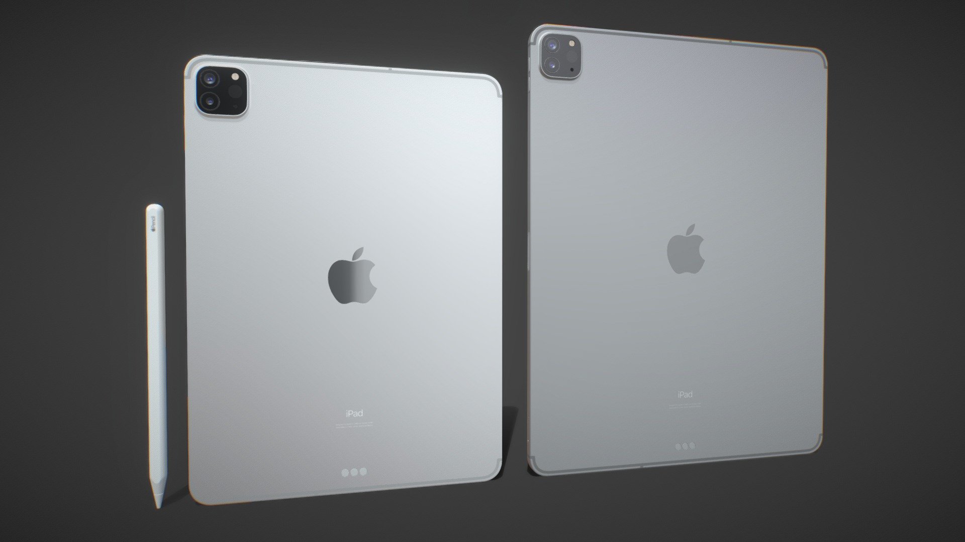 Apple iPad Pro 11 and 12.9 inch 2020.

This set:
- 2 file obj standard
- 2 file 3ds Max 2013 vray material
- 2 file 3ds Max 2013 corona material
- 2 file of 3Ds
- 2 file e3d full set of materials
- 2 file Cinema 4d standard
- 2 file Blender cycles

Topology of geometry:




forms and proportions of The 3D model

the geometry of the model was created very neatly

there are no many-sided polygons

detailed enough for close-up renders

the model optimized for turbosmooth modifier

Not collapsed the turbosmooth modified

apply the Smooth modifier with a parameter to get the desired level of detail

Materials and Textures:




3ds max files included Vray-Shaders

3ds max files included Corona-Shaders

file e3d full set of materials

all texture paths are cleared

Organization of scene:




to all objects and materials

real world size (system units - mm)

coordinates of location of the model in space (x0, y0, z0)

does not contain extraneous or hidden objects (lights, cameras, shapes etc.)
 - Apple iPad Pro 11 and 12.9 inch 2020 - Buy Royalty Free 3D model by madMIX 3d model