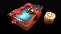 Old Leather Book  (ZBrush Test 02) leather, 3dcoat, flame, candle, mathias, cassar, handpainted, book, zbrush, animation