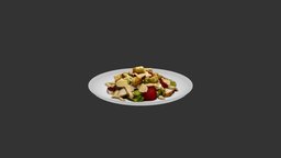 Caesar Salad With Chicken salat, photogrammetry, blender, 3dmodel