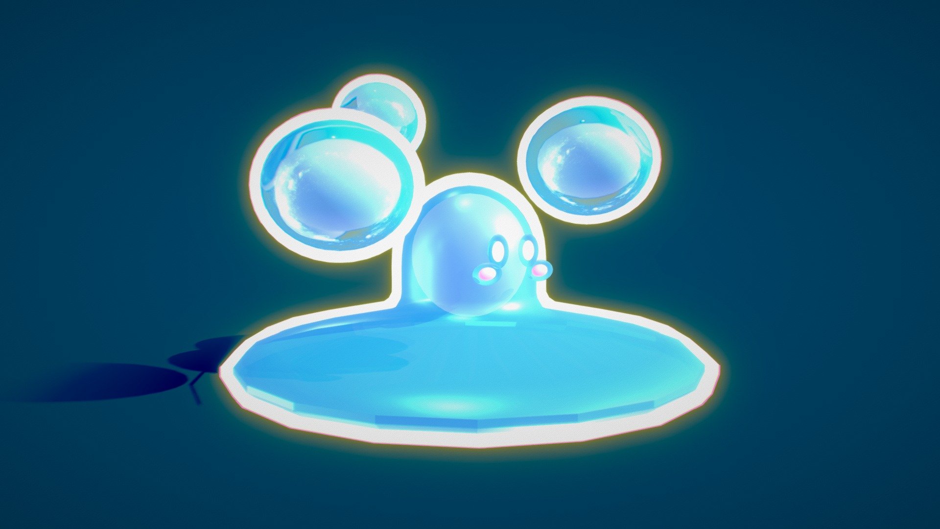 A Little egg shaped slime boy , It's been a while since i 3D modelled so i decided to relearn the basics by making this slime creature 3d model