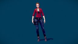 officer-women Low-poly 3D model (Rigged + PBR)