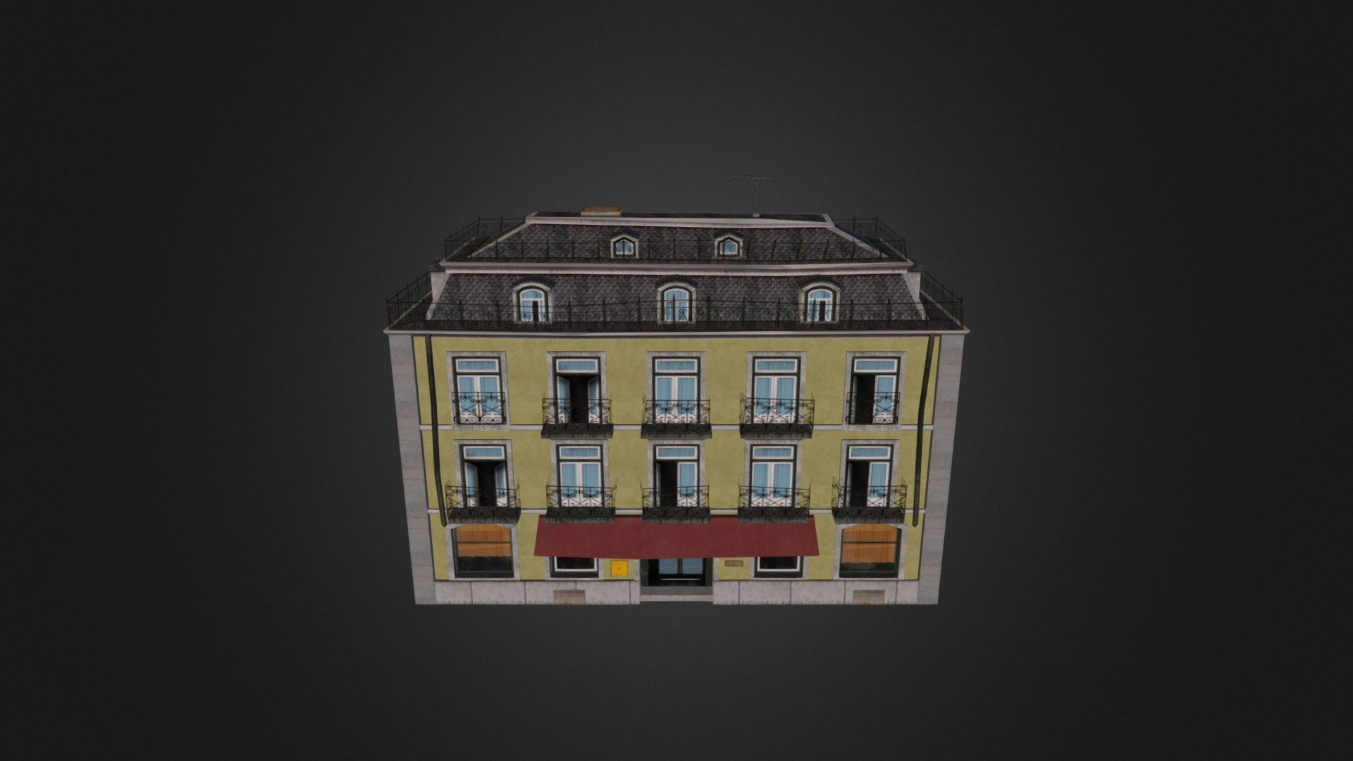 Low poly hotel from lisabon - hotel lisabon - 3D model by Ada Cattoir (@adacattoir) 3d model