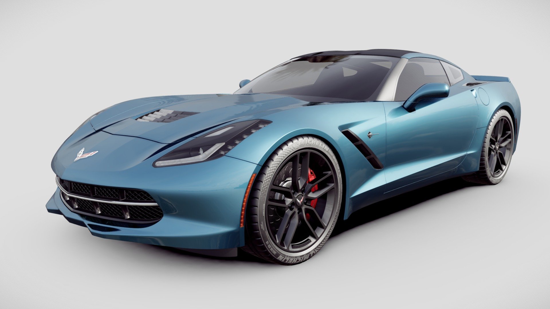The Chevrolet Corvette (C7) is the seventh generation of the Corvette sports car manufactured by American automobile manufacturer Chevrolet. It was introduced for the 2014 model year as the first to bear the Corvette Stingray name since the 1968 third generation model. The first C7 Corvettes were delivered in the third quarter of 2013 3d model
