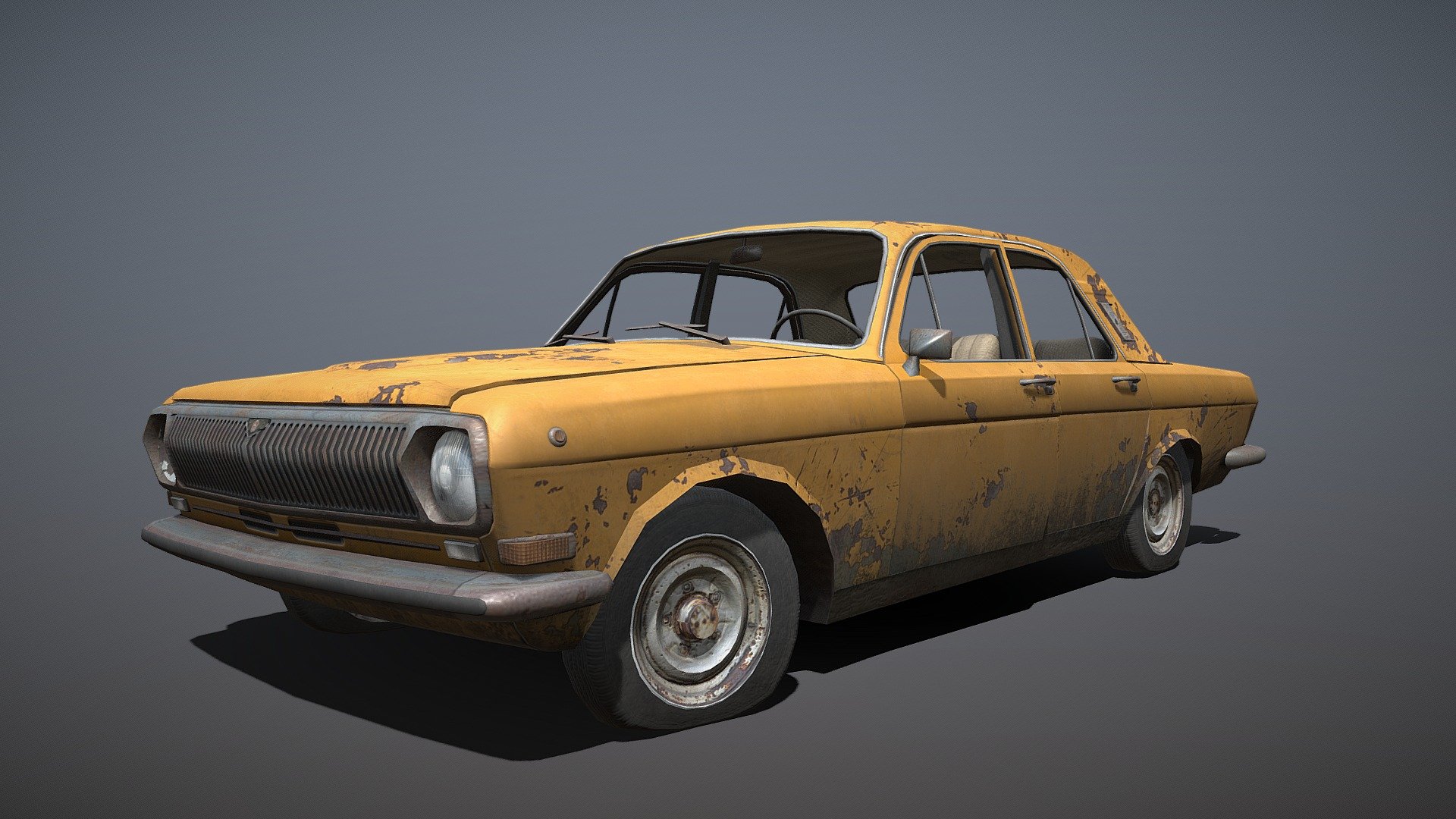 A low poly game-ready volga prop. The Volga manufactured by Gorkovsky Avtomobilny Zavod, it was designed in 1970 and production continued with very minimal changes to the blueprint until 1992. This asset is ready with normals/pbr to be placed in a game environment as detail 3d model