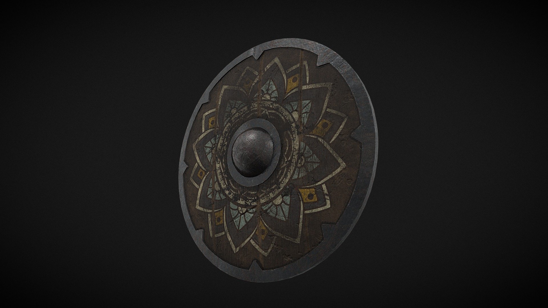 Old viking wooden shield free asset - Old viking wooden shield - Download Free 3D model by rakutin 3d model