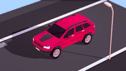 Cartoon Low Poly Cherokee Jeep Car truck, vehicles, toon, little, toy, small, grand, urban, road, jeep, clean, offroad, cityscene, motion, auto, nature, cherokee, isometric, game-ready, illustration, mounts, low-poly, cartoon, game, vehicle, lowpoly, gameart, bust, design, usa, car, city, cinema4d, sport, c4d, roads-d
