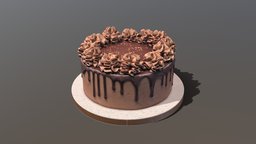 Chocolate Gateau cake, chocolate, birthday, scanned, bakery, gateau, photogrammetry, 3dsmax, cakesburg