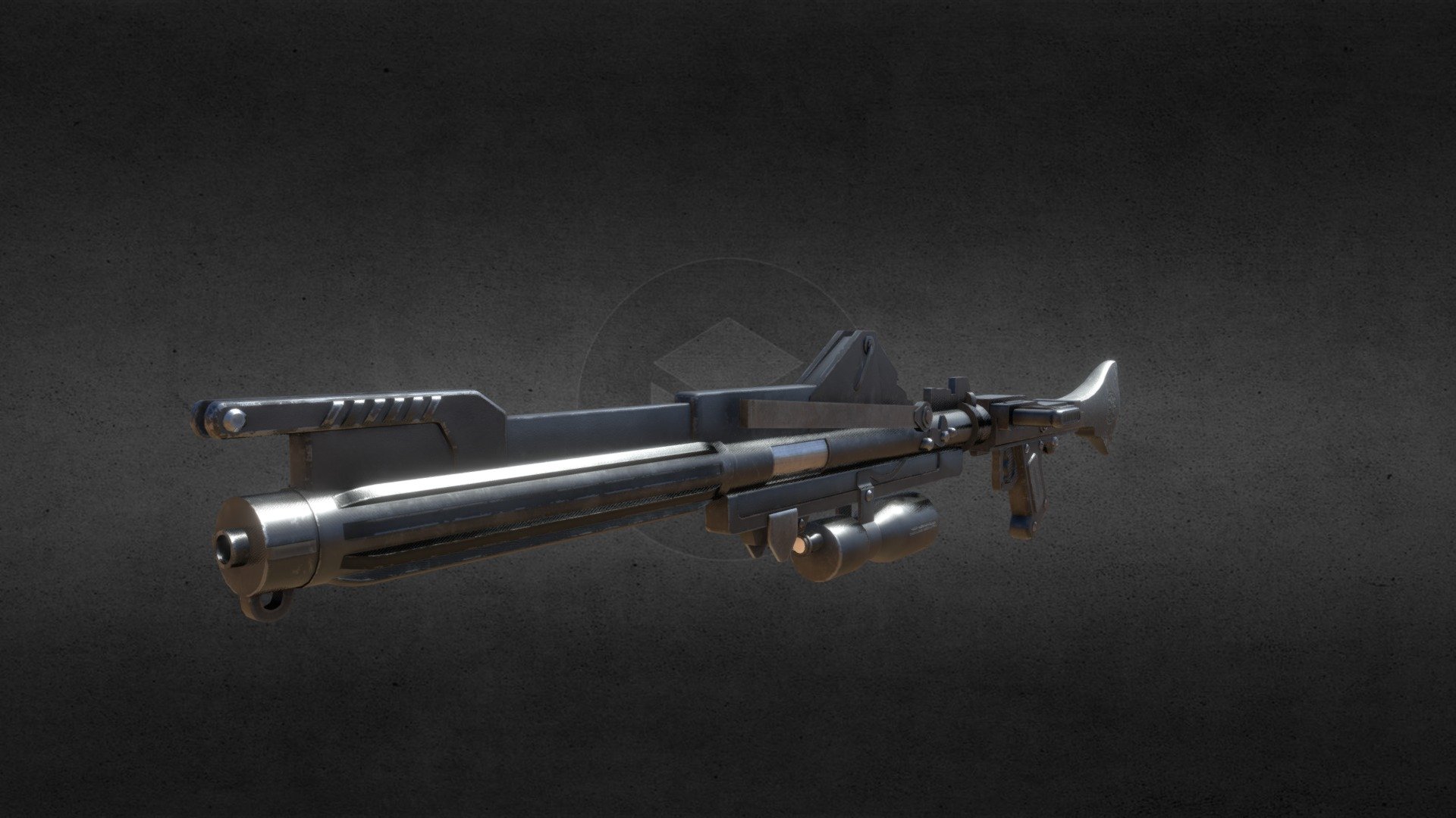 The standard issue blaster used by Clone Troopers during the Clone Wars. Praised for its accuracy and ease of use, this weapon demolished more droids than any other weapon. Loosely based on the MG34 used by german machine gun squads during World War II, the buttstock and receiver are the only parts that resemble this real life weapon of war 3d model