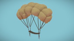 Parachute Low poly glider, parachute, blender, lowpoly, stylized