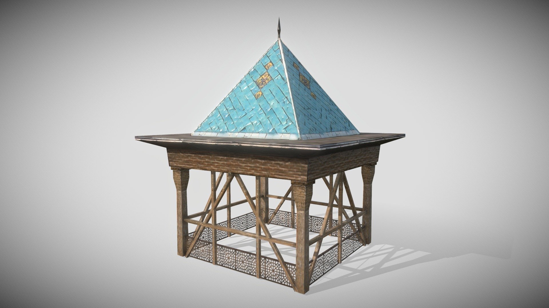 Low poly 3D Minaret can be used on VR/AR projects. I did some changes to the texture and topology. The minaret is a type of tower typically built into or adjacent to mosques. Minarets serve multiple purposes. While they provide a visual focal point, they are generally used for the Muslim call to prayer. The basic form of a minaret includes a base, shaft, cap, and head 3d model