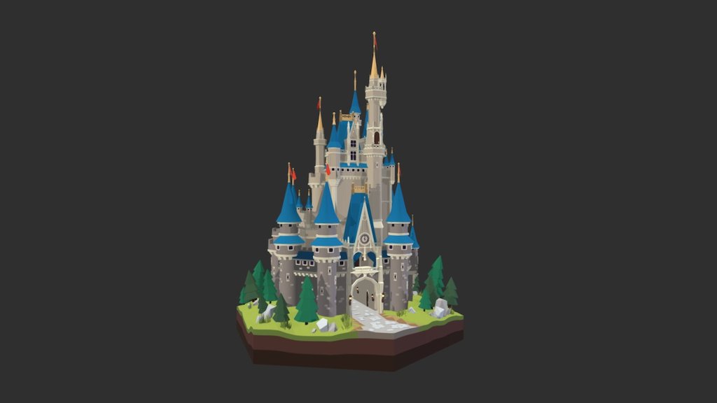 I modeled Cinderella's Castle as an exercise to learn Blender 3d model