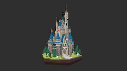 Disney Castle castle, disney, blender3dmodel, blender3d-beginner, blender, blender3d