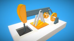 Low Poly Oil Pump Animated