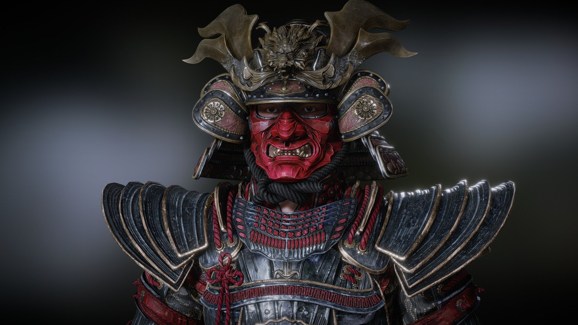 Here is a Samurai modeled during my free time to test some PBR and model optimization techniques.

I've huge passion for history and love choosing historical themes, however I added some fantasy elements to the armor inspired by some of the designs of 47 Ronin.

Normal Maps have Y (Green) channel inverted. They are ready for Unreal Engine 5, but you may need to invert it back for other viewers.  -Currently working on UAsset version :)

Clothes with Marvelous Designer
Armor, Face, and HighPoly details with Zbrush
Retopology with Maya
Baking with Marmoset Toolbag
Textures with Substance Painter
Eyebrows and lashes with FiberShop and Maya - Crimson Samurai - Buy Royalty Free 3D model by Juani Forn (@juanmartin) 3d model