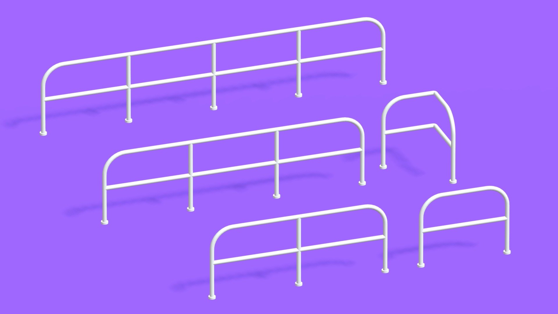 -Railing Collection.

-This product contains 5 objects.

-Vert: 5,850 poly: 5,336.

-Objects and Materials have the correct names.

-This product was created in Blender 2.935.

-Formats: blend, fbx, obj, c4d, dae, abc, stl, u4d glb, unity.

-We hope you enjoy this model.

-Thank you 3d model
