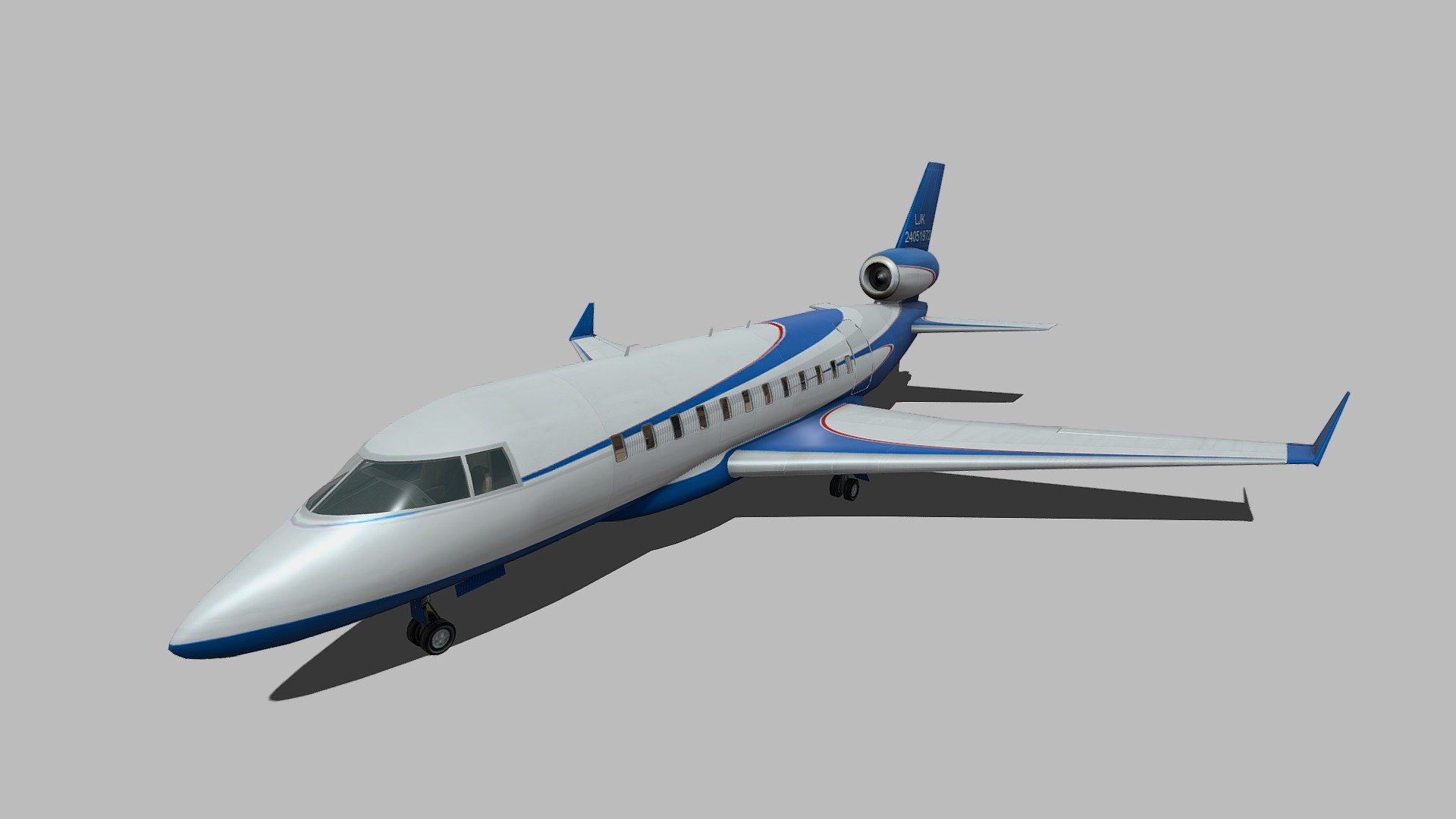 Es un jet privado que solo aparece en la ultima mision Departure Time de GTA TBoGT - Blue Ghawar (GTA TBoGT) - Download Free 3D model by Ruben (@rubenn) 3d model