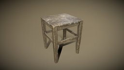 Simple Stool stool, furniture, fbx, props, freemodel, chair, gameready