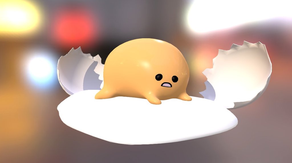 Playing around in 3DsMax and made a little something :) - Gudetama - 3D model by mellierosa 3d model