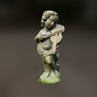 Violin Cherub Statue RS 