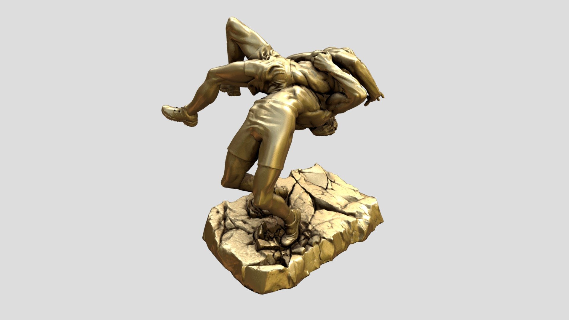 textured model for 3d printing - grapplers sculpture, gold textured - 3D model by batman13 3d model