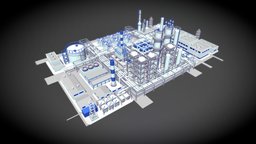 Oil Refinery oil, pipes, refinery, 3dsmax, low, poly, factory, 3dmax, oilrefinery