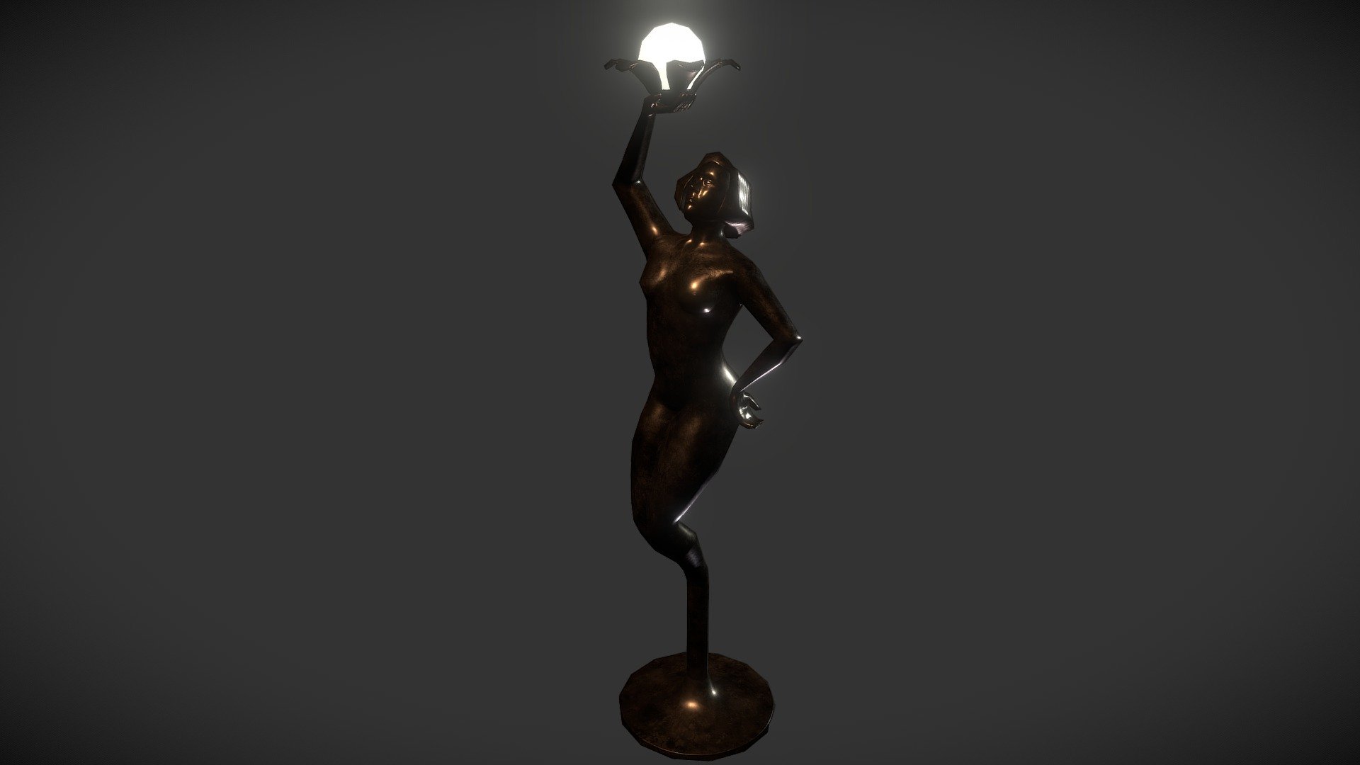 Another prop from the aforementioned canceled project.
I'm quite proud of this one, being the result of barely 5 months of modeling experience and one month into Blender.
It's a floor lamp with the shape of a woman.

Nothing too sexual....I hope 3d model