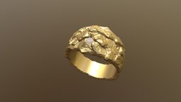 Golden Ring jewelry, rough, gem, diamond, fusion, melted, art, texture, stone, rock, ring, gold