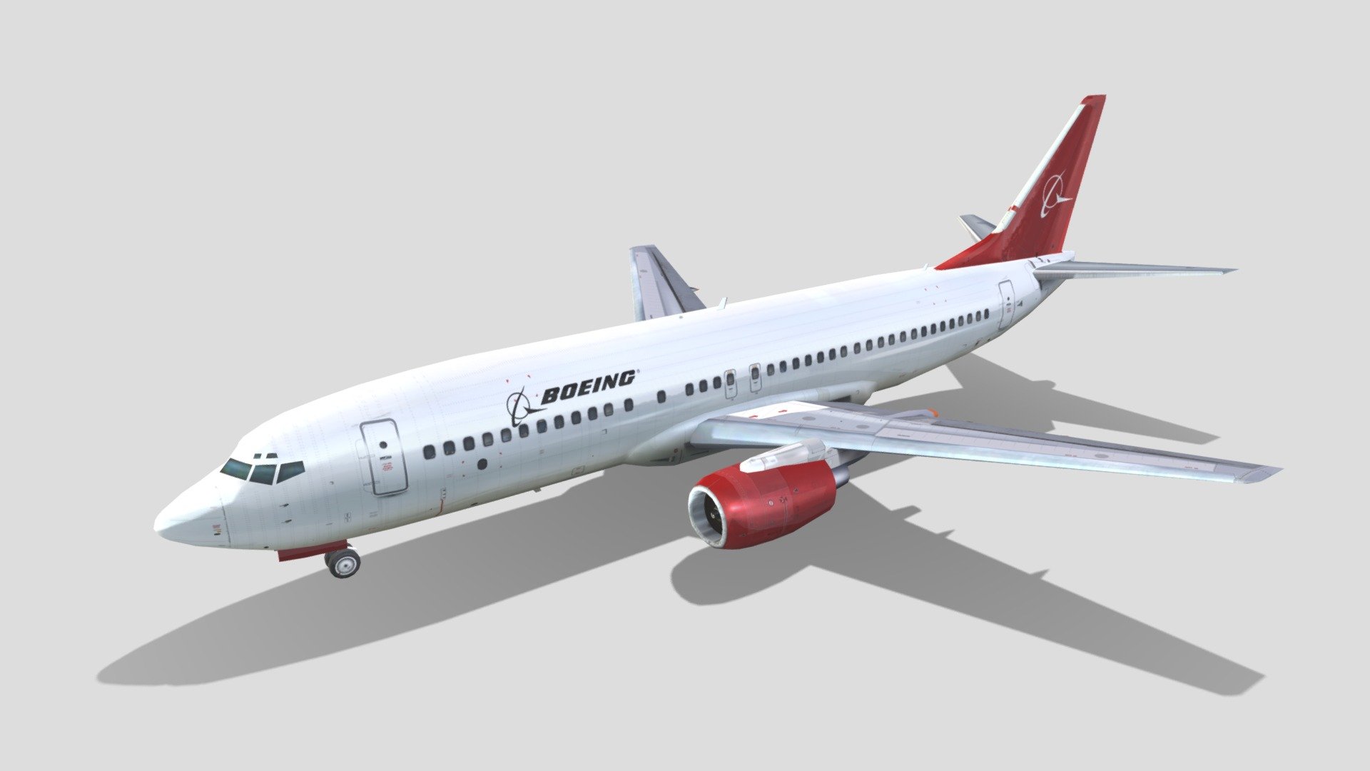 This is a meticulously crafted 3D low-poly model of a Boeing 737-400, optimized for minimal complexity with less than 5000 polygons. Despite its low polygon count, the model accurately captures the iconic design and aerodynamic features of the Boeing 737-400, making it ideal for real-time rendering in games or simulations.

The model comes with a blank layered texture, providing a clean slate for customization. This allows you to apply your own color schemes, decals, or airline branding. The layered structure of the texture file offers flexibility in modifying different parts of the aircraft separately, such as the fuselage, wings, engines, and tail.

In summary, this Boeing 737-400 low-poly model is a perfect blend of simplicity, accuracy, and customizability, making it a versatile asset for any 3D project.
This model is available in Sketchfab, CGTrader and Turbosquid, thanks for looking! dont forget to check my other models - Boeing 737-400 B734 static lowpoly - Buy Royalty Free 3D model by hangarcerouno 3d model
