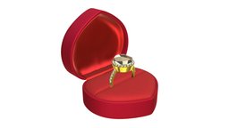 Wedding ring in a heart shaped box