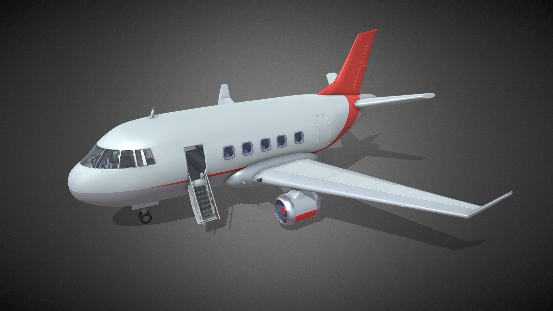 aircraft cartoon airplane - Buy Royalty Free 3D model by misitewang 3d model