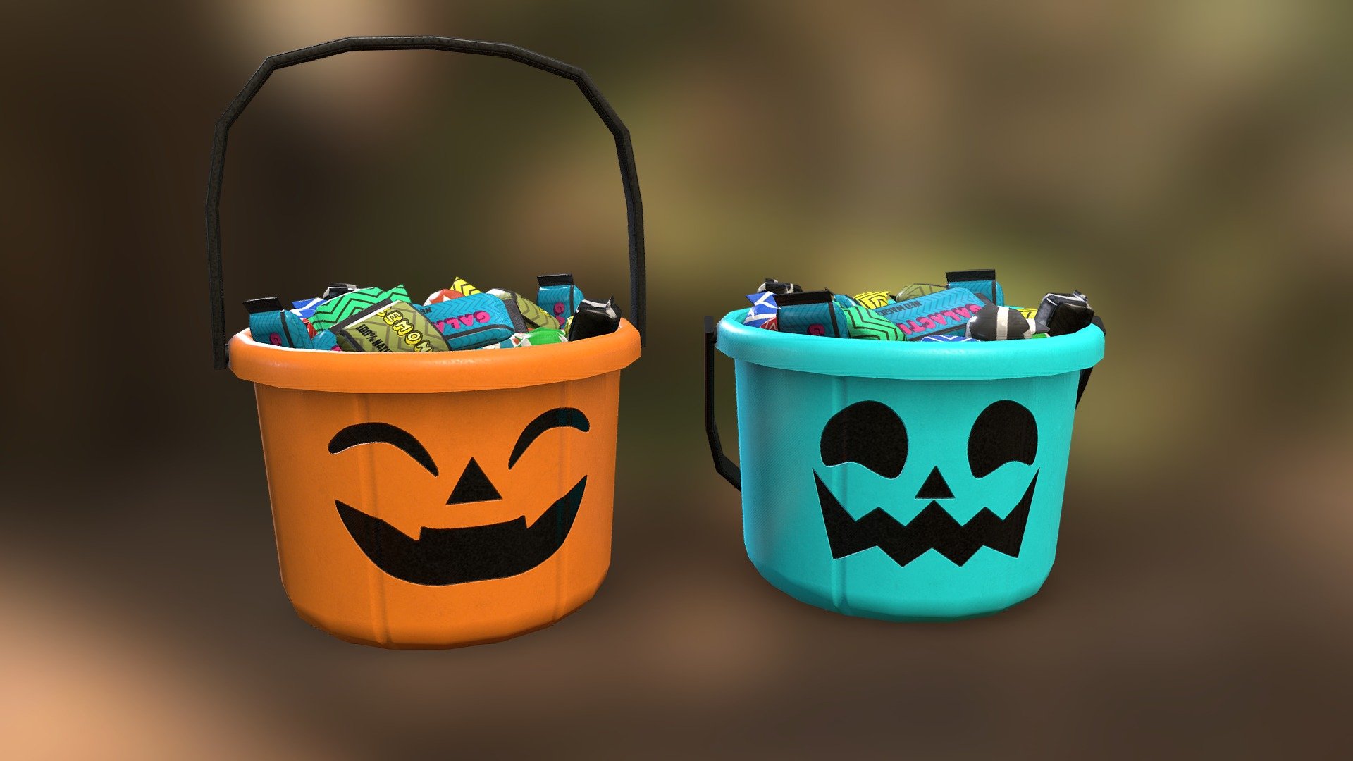 Halloween Treat Bucket - Buy Royalty Free 3D model by Sebastian.BA 3d model