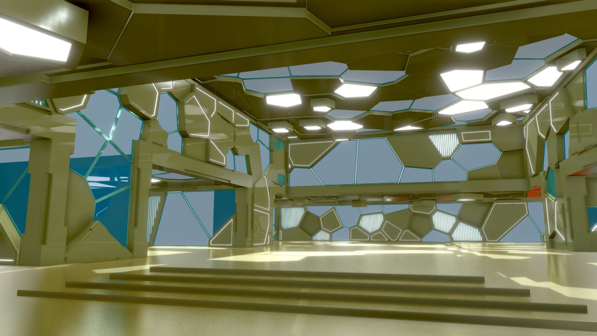 Futuristic Interior space 3d model